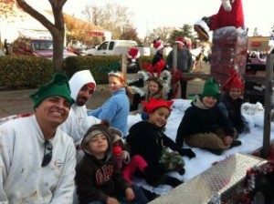 Brooks Painting Float at the Woodland Christmas Parade