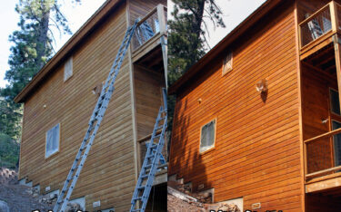 Exterior Staining Project of Hillside Home in Truckee CA 